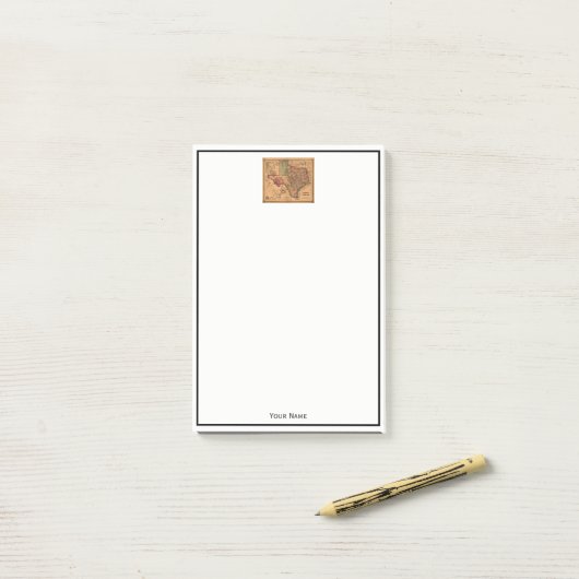Antiek Texas Map #1 Post-it® Notes (Op bureau)