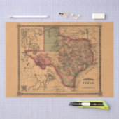 Antiek Texas Map #1 Tissuepapier (Craft)