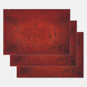 Antiek textuur Donkerrode zwarte krassen Inpakpapier Vel