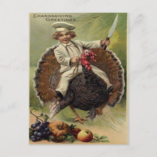 Antiek Thanksgiving Briefkaart (Voorkant)