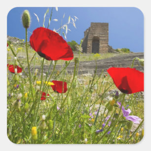 Antiek theater in Acropolis van Pergamon Vierkante Sticker