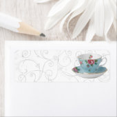 ANTIEK THEE CUP EN SCHOTEL ADRESETIKETTEN ETIKET (Insitu)