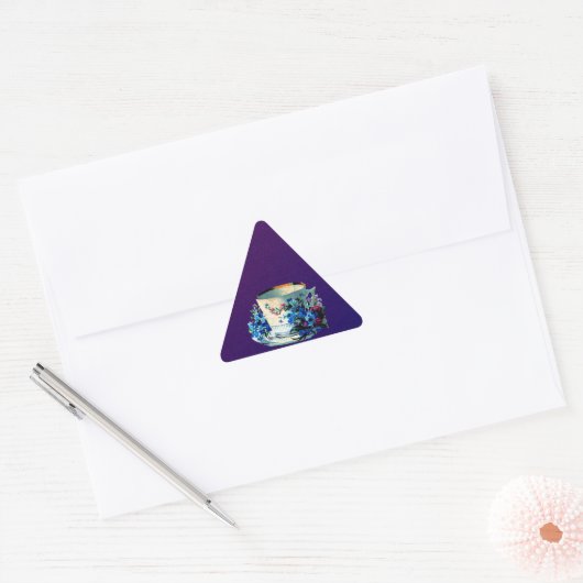 Antiek theekopje driehoek sticker (Envelop)