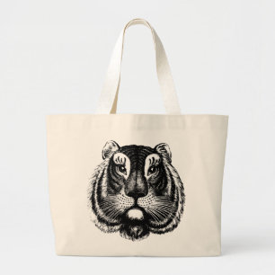 Antiek Tijger Kat op Canvas tas