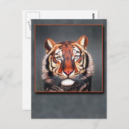 Antiek tijgerkunst uit China op kaarten (Voorkant / Achterkant)