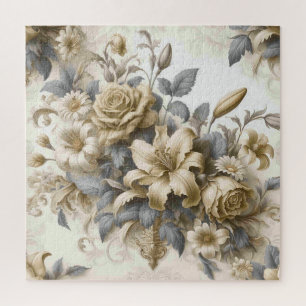 Antiek Tinge Yellow Floral Perfection Legpuzzel