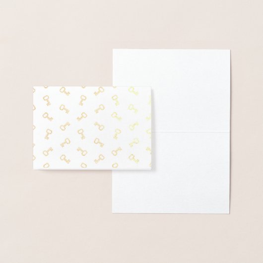 Antiek toetsen Print Pattern Retro Art Design Zwar Folie Kaarten (Display)