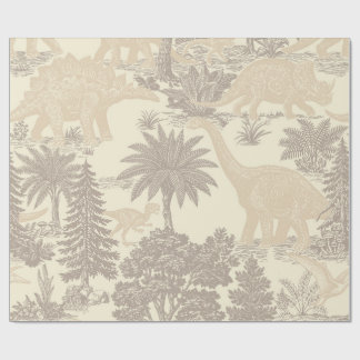 Antiek toilepatroon met dinosauriërs cadeaupapier