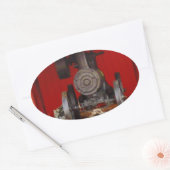 Antiek tracter met stoomaandrijving ovale sticker (Envelop)