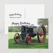 Antiek tractor Birthday Briefkaart (Voorkant / Achterkant)