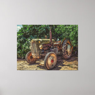 Antiek tractor canvas afdruk