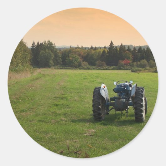 Antiek tractor ronde sticker (Voorkant)