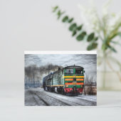 Antiek  trein of locomotief Briefkaart (Staand voorkant)