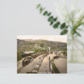 Antiek trein, station Ffestiniog Briefkaart (Staand voorkant)