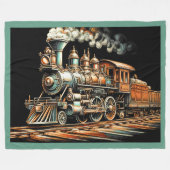 Antiek treinmotor railfan fleece deken (Voorkant (Horizontaal))