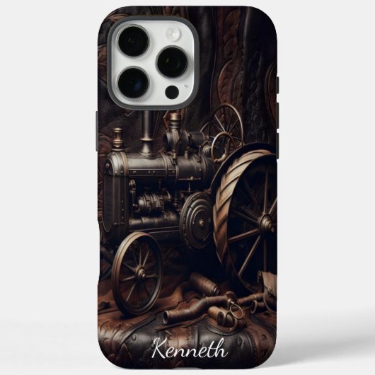Antiek trekker op leder Case-Mate iPhone case (Achterkant)