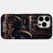 Antiek trekker op leder Case-Mate iPhone case (Achterkant (horizontaal))
