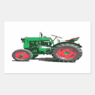 ANTIEK TREKKER RECHTHOEKIGE STICKER