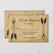 Antiek Tribale Pijl-bruiloft RSVP-kaarten RSVP Kaartje (Voorkant / Achterkant)