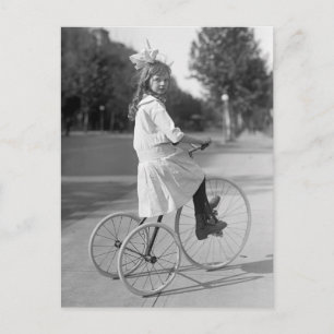 Antiek Tricycle Girl, 1913 Briefkaart