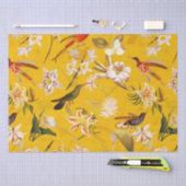 Antiek Tropisch Oerwoud Patroon Geel Tissuepapier (Craft)