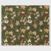 Antiek Tropisch Oerwoud Patroon Groen Cadeaupapier (Vlak)