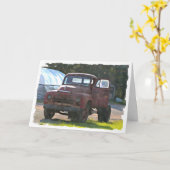 Antiek Truck Birthday Kaart (Gele Bloem)