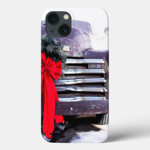 Antiek truck met feestelijke kerstmis iPhone 13 hoesje