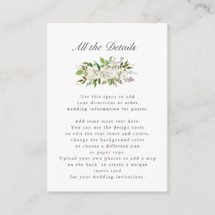 Antiek tuin Floral WEDDING Details Routebeschrij Informatiekaartje