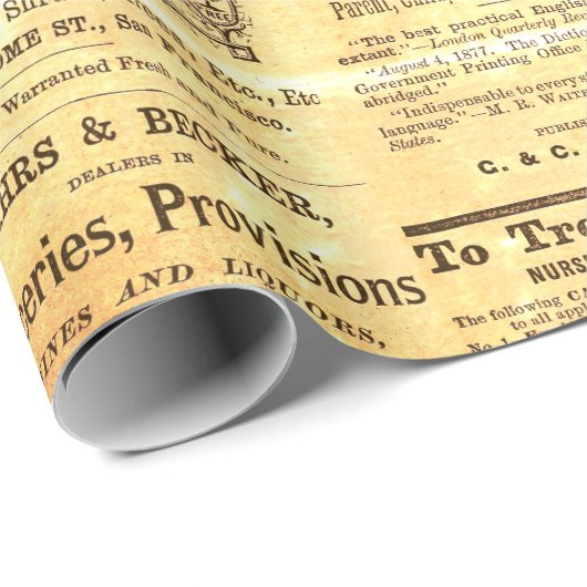 Antiek tuinbouw advertenties Ephemera beige Cadeaupapier (Rol Hoek)