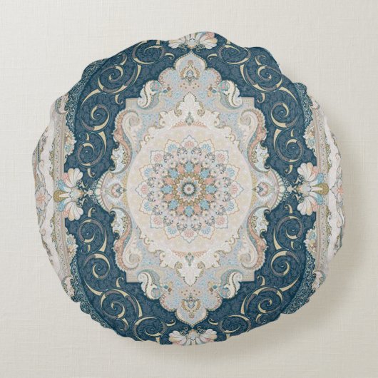 Antiek Turks Perzisch tapijttapijt Rond Kussen (Achterkant)