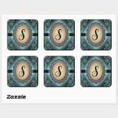 Antiek Turquoise Lace Monogram Sticker (Vel)