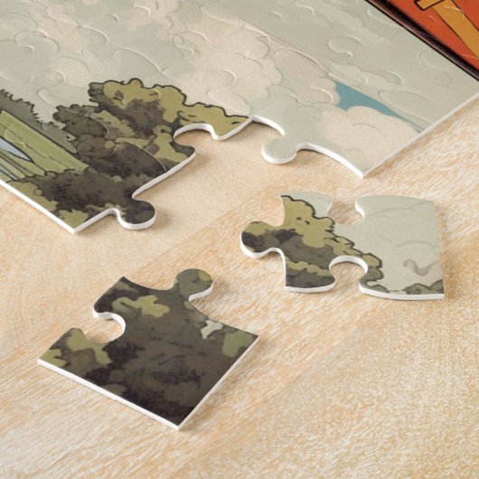 Antiek tweedekker vliegtuig oversized legpuzzel (Zijkant)