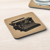 Antiek typemachine - Oude fashioned typemachine Bier Onderzetter (Linkerzijde)