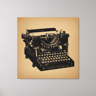 Antiek typemachine - Oude fashioned typemachine Canvas Afdruk