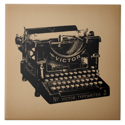 Antiek typemachine - Oude fashioned typemachine Tegeltje (Voorkant)