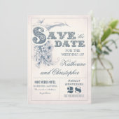 antiek typografie Sla het datumontwerp op Save The Date (Staand voorkant)