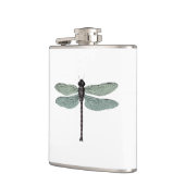 antiek typografische libellen heupfles (Links)