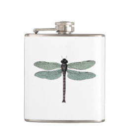 antiek typografische  libellen heupfles