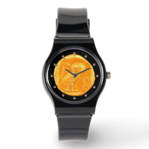 ANTIEK UIL GOUDEN GRIEKSE MUNT HORLOGE