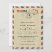 Antiek uitnodiging tot weduwschap via Airmail (Voorkant)