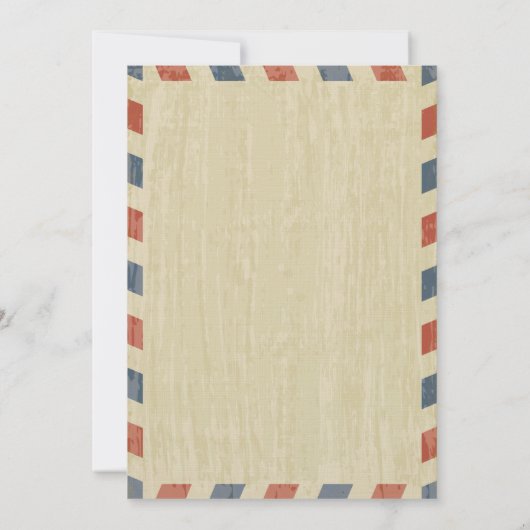 Antiek uitnodiging tot weduwschap via Airmail (Achterkant)