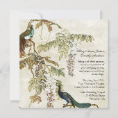Antiek uitnodiging voor Peacock Wedding (Voorkant)