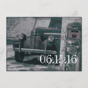 Antiek uitvindingen van de pomp voor autowrakken kaart