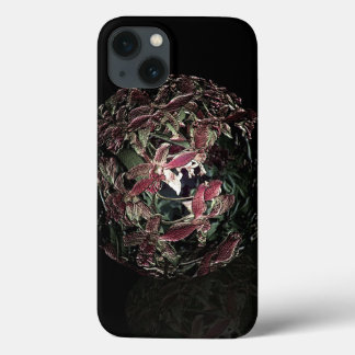 Antiek, unieke roze orchidee loopbal iPhone 13 hoesje