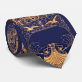 Antiek vaartuig,Dolfijnen,Gold,Navy Blue Nautical Stropdas (Opgerold)