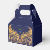 Antiek vaartuig,Dolfijnen,Goud,Blauw marinemonogra Bedankdoosjes (Achterkant)