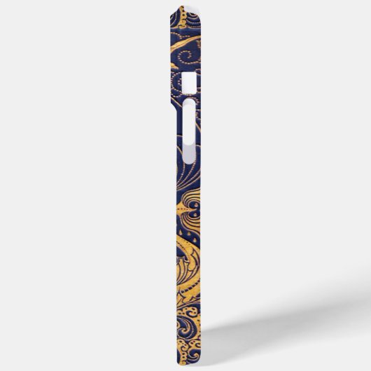 Antiek vaartuig,Dolfijnen,Goud,Blauw marinemonogra Case-Mate iPhone Case (Achterkant / Links)