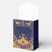 Antiek vaartuig, Dolfijnen, Goud, Navy Blue bruilo Bedankdoosjes (Geopend)