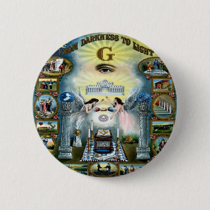 Antiek vaartuig Freemasonry Masonic Hazen Ronde Button 5,7 Cm